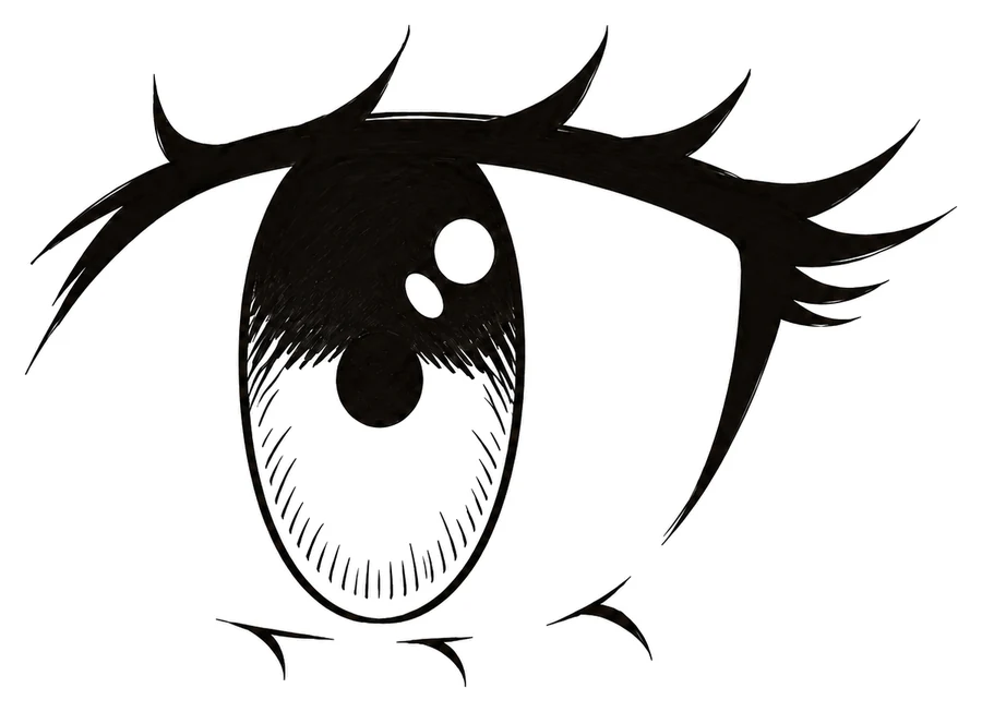 An anime eye with a tall oval iris