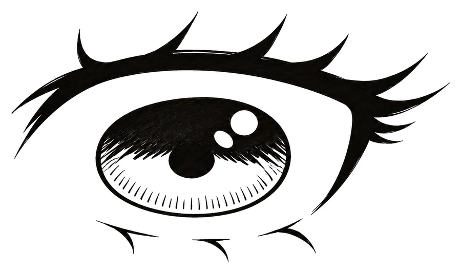 The same anime eye with a wide horizontal iris