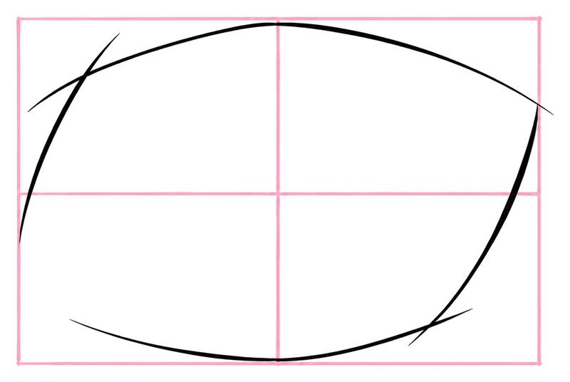 A diamond-like eye shape filling the guide box