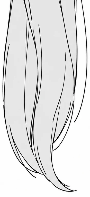 Close-up of super long hair tips curving softly inward