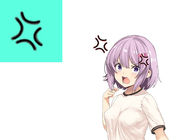 Anime girl shouting with vein marks on her head