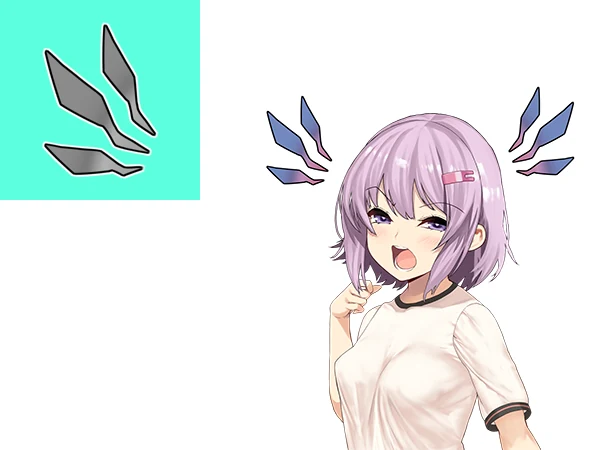 Anime girl scolding someone, with jagged lightning shapes on both sides of her head