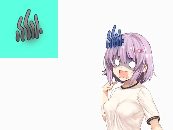 Shocked anime girl with white eyes and vertical "gaaaan!" lines over her head