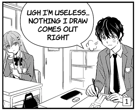 Panel 1: Ugh I'm useless... nothing I draw comes out right